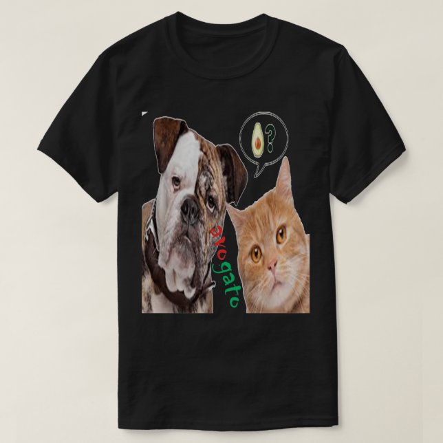 Cute Cat and dog avogato Classic TShirt (Design Front)