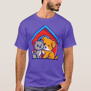 Cute Cat And Dog Cartoon1 T-Shirt