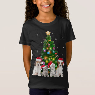 Cute Cat And Dog Christmas Tree Cat Lover Xmas Pet T-Shirt