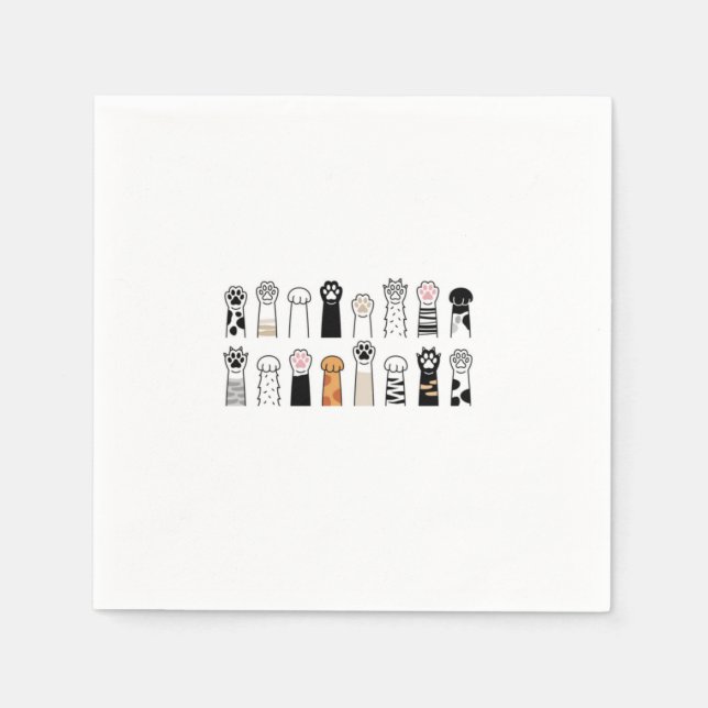 cute cat and dog paws napkin (Front)