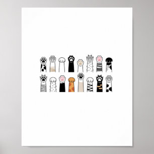 cute cat and dog paws poster