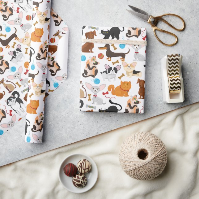 Cute Cat and Dog Wrapping Paper (Crafts)