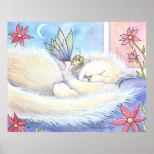 Cute Cat and Fairy Poster by Molly Harrison