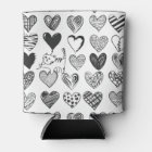 Cute Cat and Heart Pattern Illustration