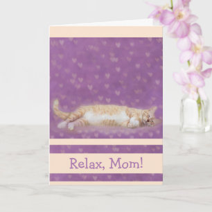Cute Cat And Hearts Birthday For Mum Card