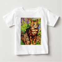 Cute cat and kittens drawing by Louis Wain