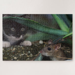 Cute Cat and Mouse Jigsaw Puzzle