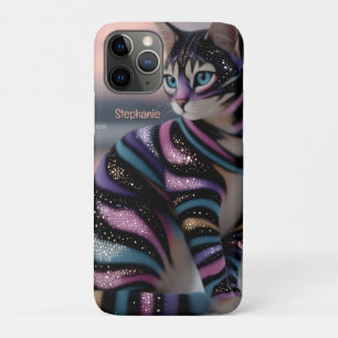 Cute Cat and Personalised Name Design iPhone 11 Pro Case