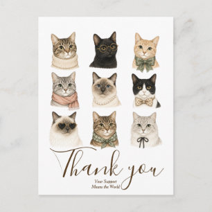 Cute Cat Animal Lover Gift Kitten Bow Postcard