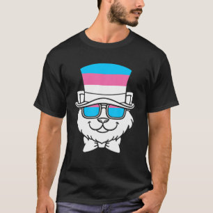 Cute Cat Animal Lover Gift LGBT Trans Flag T-Shirt