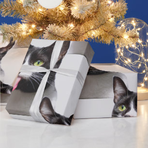 Cute Cat Animal Pet Sticking Tongue Out Wrapping Paper