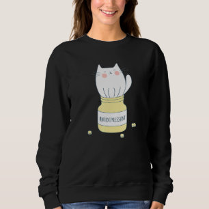 Cute Cat Antidepressan , Cute Kitten With Little P Sweatshirt