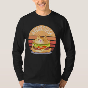 Cute Cat Anvorguesa Meme Burger Hamburger Kitty T-Shirt