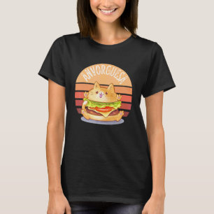 Cute Cat Anvorguesa Meme Burger Hamburger Kitty T-Shirt