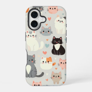 Cute Cat Apple iPhone 16 Case