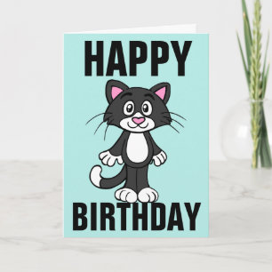 CUTE CAT ART BIRTHDAY GREETING CARD