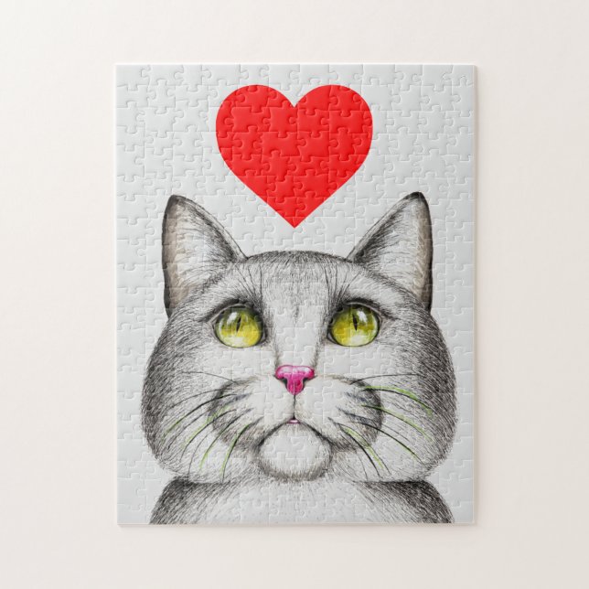 CUTE CAT ART JIGSAW PUZZLE (Vertical)
