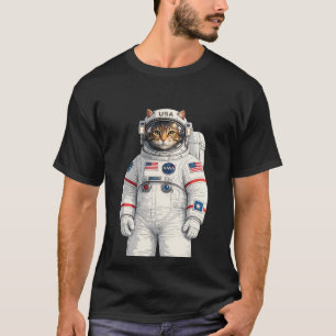 Cute Cat Astronaut Space Explorer Design T-Shirt