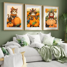 Cute Cat Autumn Pumpkin