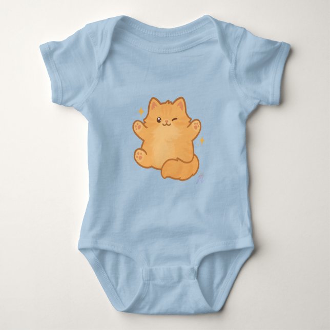 Cute Cat Baby Bodysuit (Front)