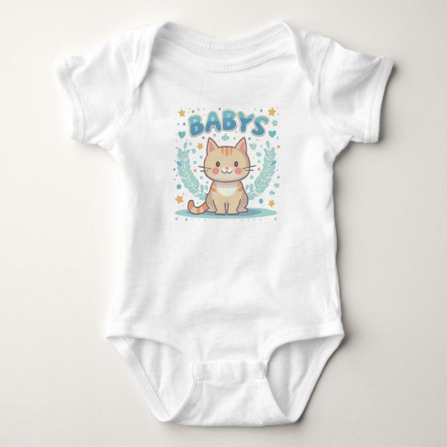 Cute cat baby bodysuit (Front)