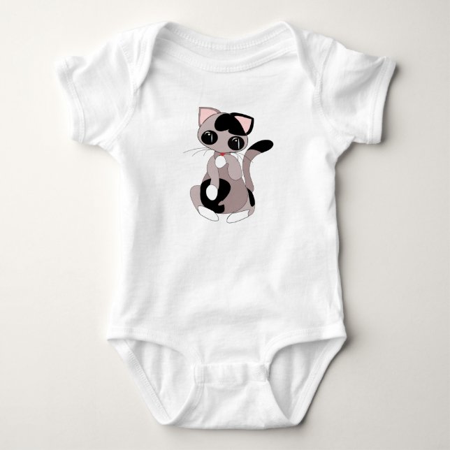 Cute Cat Baby Bodysuit (Front)
