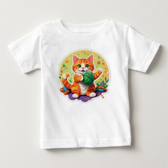 Cute Cat Baby T-Shirt (Front)