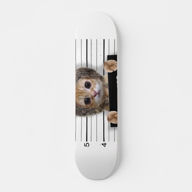 Cute cat bad boy skateboard (Front)