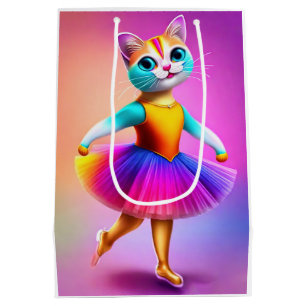 Cute cat ballerina medium gift bag