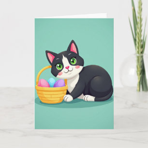 Cute Cat Basket Friend Card