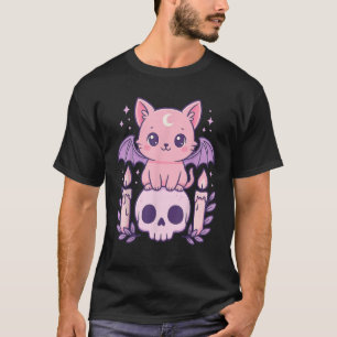 Cute Cat Bat Skull Pastel Goth Gifts Men Women Boy T-Shirt