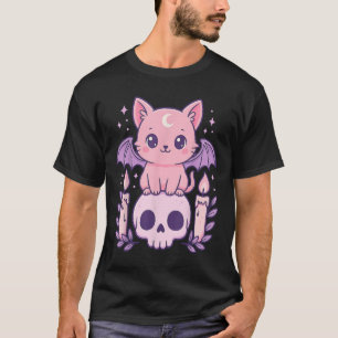 Cute Cat Bat Skull Pastel Goth Gifts Men Women Boy T-Shirt