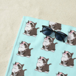 Cute Cat Beach Towel