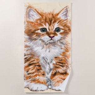 Cute Cat Beach Towel