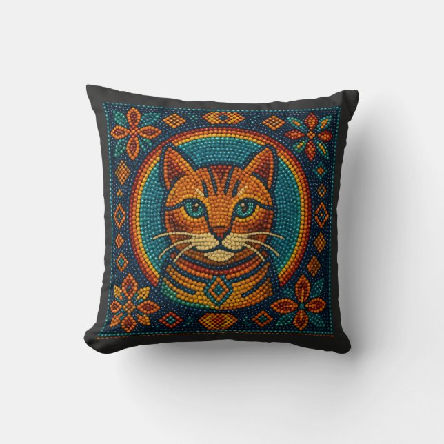 Cute Cat Beaded Kitten Cushion (Front)
