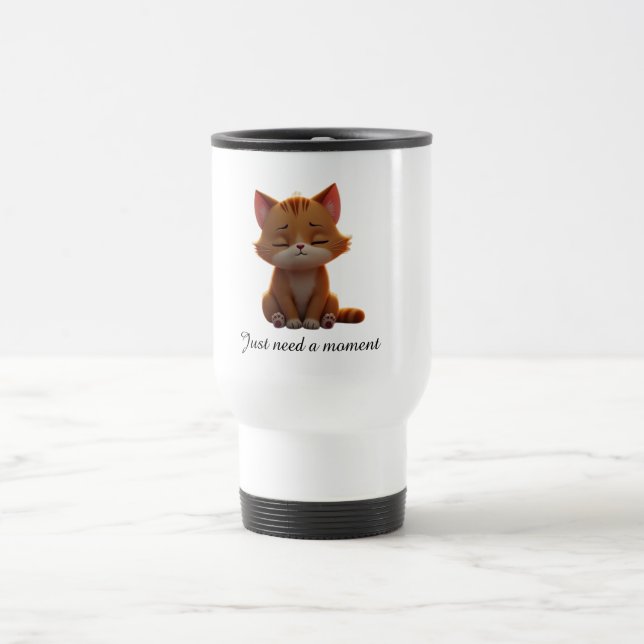 Cute cat - beautiful present for animal lover travel mug (Center)