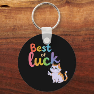 Cute Cat Best of Luck: Spread Fun and Feline Good Key Ring