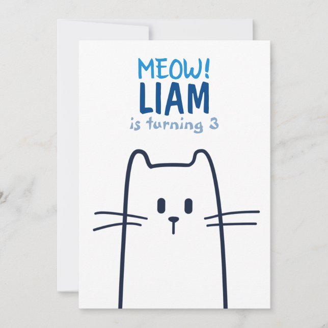 Cute Cat Birthday Invitation (Front)
