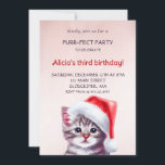 Cute cat  birthday invitation. invitation<br><div class="desc">Cute  christmas cat birthday party invitation.
Celebrate your little one's special day with these adorable cat-themed birthday invites!</div>