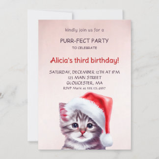 Cute cat birthday invitation. invitation