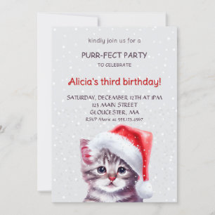 Cute cat birthday invitation. invitation