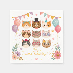Cute Cat Birthday Napkins