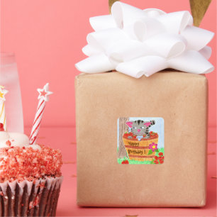 Cute cat birthday stickers