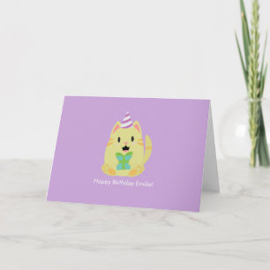 Cute Cat Birthday Thank You Card