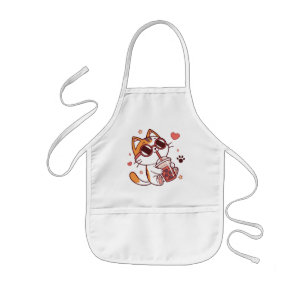 Cute Cat Boba Tea Apron – Fun Kitchen Gift