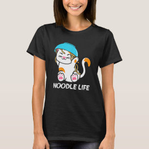Cute Cat Bowl Noodles Head Noodle Life Kitten Kitt T-Shirt
