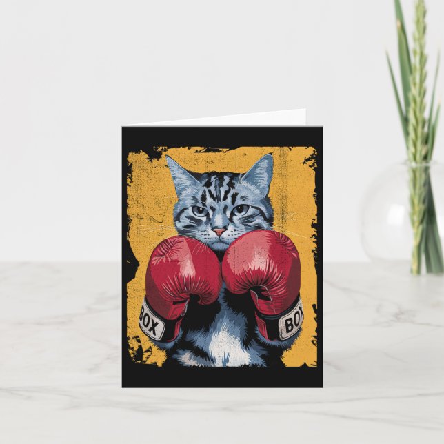 Cute Cat Boxing Boxer Gloves Sports Men Women Kids Card (Front)