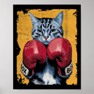 Cute Cat Boxing Boxer Gloves Sports Men Women Kids Poster
