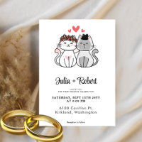 Cute Cat Bride And Groom Simple Wedding 