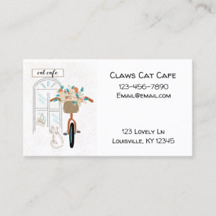 Cute Cat Cafe Coffee Shop Business Card